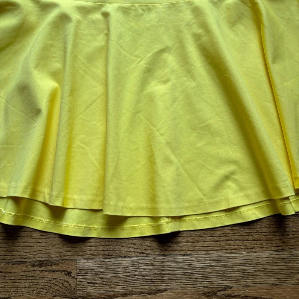 Lane Bryant Yellow Fit and Flare Mini‎ Skirt Plus Size 22 Stretch Cotton Blend